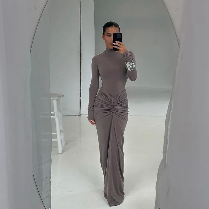 Sexy Style Semi-open Collar Long Sleeve Waist Folding Dress High Waist Maxi Dress Party Ladies Robe
Sexy Style Semi-open Collar Long Sleeve Waist Folding Dress High Waist Maxi Dress Party Ladies Robe