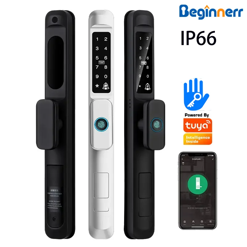IP66 Waterproof Exterior Short handle Smart UPVC door lock 3092 3592 doublehook ttlock tuya wifi fingerprint Smart Sliding door
IP66 Waterproof Exterior Short handle Smart UPVC door lock 3092 3592 doublehook ttlock tuya wifi fingerprint Smart Sliding door