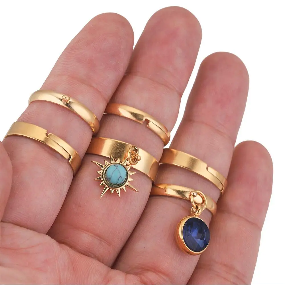 10pcs Gold-Plate Stainless Steel Open Plane Ring Settings Adjustable Camber Rings With Hole for DIY Jewelry Making Supplies
10pcs Gold-Plate Stainless Steel Open Plane Ring Settings Adjustable Camber Rings With Hole for DIY Jewelry Making Supplies
