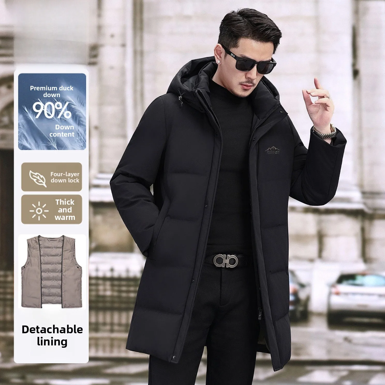 Мужская удлиненная теплая пуховая куртка Pierre Cardin со съемным внутренним капюшоном, осенне-зимняя, модная, в городском стиле
Мужская удлиненная теплая пуховая куртка Pierre Cardin со съемным внутренним капюшоном, осенне-зимняя, модная, в городском стиле