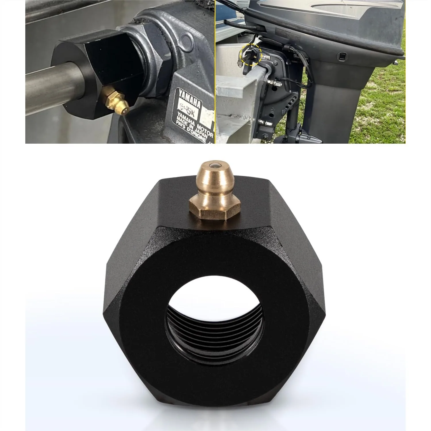 Marine Steering Tube Cable Grease Nut 7/8" Thread for OMC Outboards Hydraulic Steering Systems, High Pressure O-Ring, Aluminum
Marine Steering Tube Cable Grease Nut 7/8" Thread for OMC Outboards Hydraulic Steering Systems, High Pressure O-Ring, Aluminum