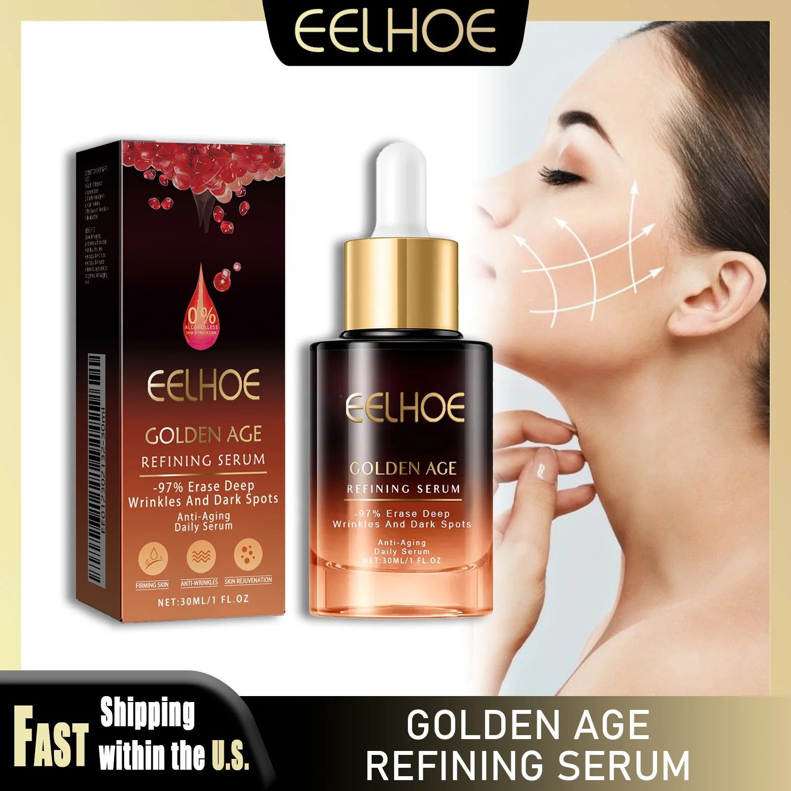 EELHOE 30ml Golden Age Serum Vitamin C Face Nourishing Anti wrinkle Fade Fine Lines Moisturizing Firming Lift Facial Skin Care
EELHOE 30ml Golden Age Serum Vitamin C Face Nourishing Anti wrinkle Fade Fine Lines Moisturizing Firming Lift Facial Skin Care