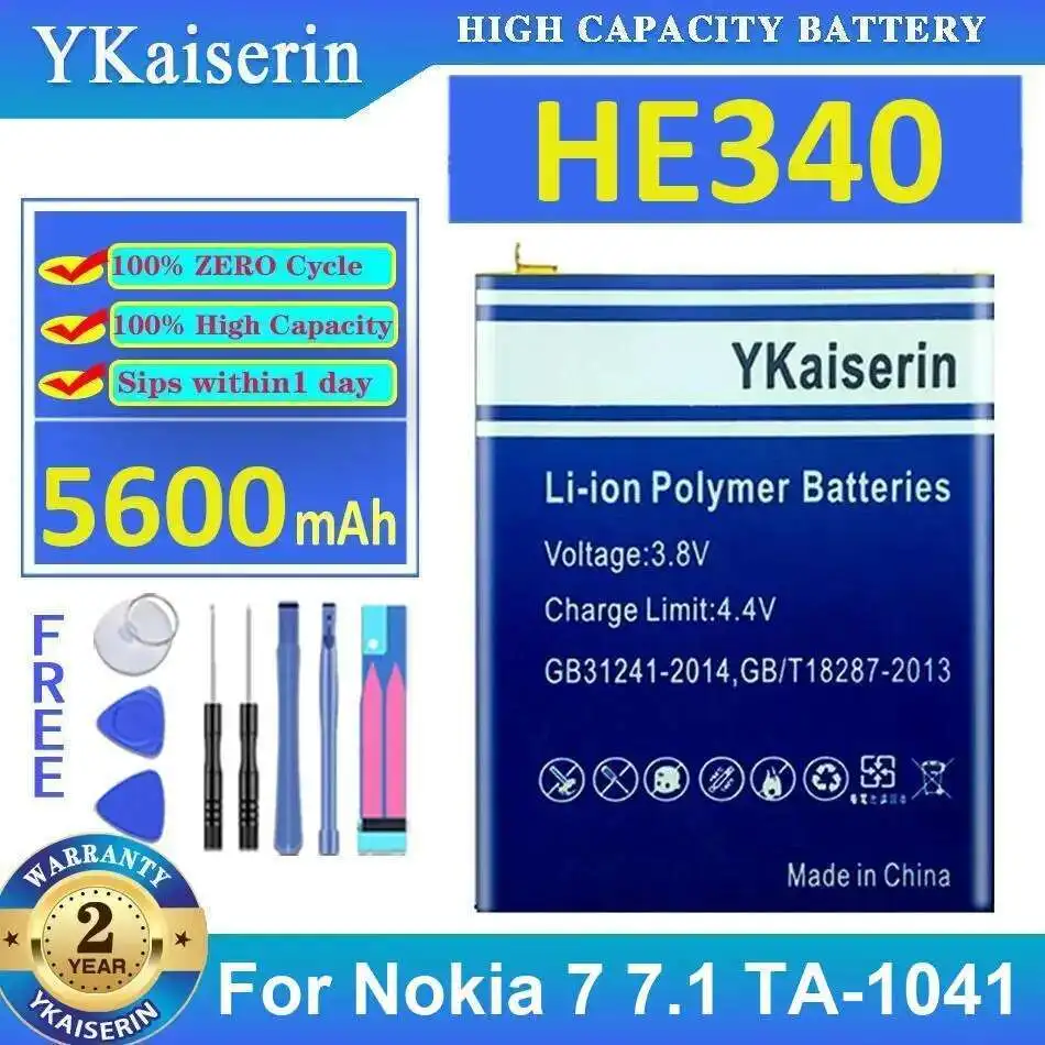 For Nokia 7 7.1 TA-1041 Fast Charging 5600mAh HE340 Mobile Phone Battery Long-Lasting
For Nokia 7 7.1 TA-1041 Fast Charging 5600mAh HE340 Mobile Phone Battery Long-Lasting