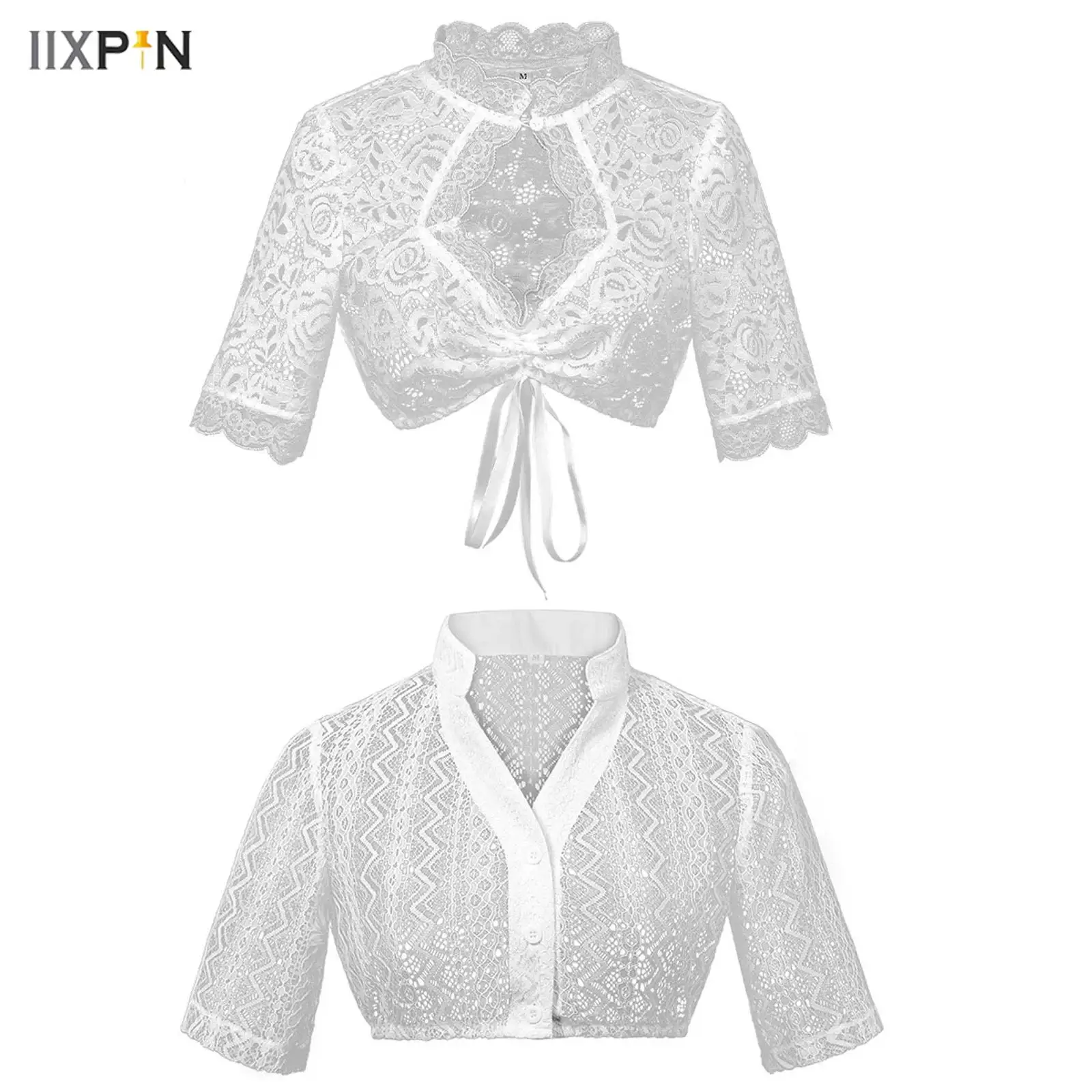 Womens Oktoberfest Cover Up Crop Tops Floral Lace Stand Collar Short Sleeve Crop Tops for Evening Birthday Festivals Sling Dress
Womens Oktoberfest Cover Up Crop Tops Floral Lace Stand Collar Short Sleeve Crop Tops for Evening Birthday Festivals Sling Dress