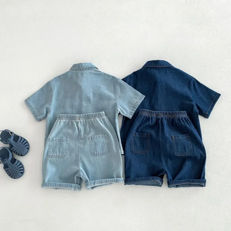 Casual Girl's Two Piece Suit Children's Clothing Children Clothing Set 2024 Summer Boy's Denim Suit Short-sleeved Shirt +Shorts
Casual Girl's Two Piece Suit Children's Clothing Children Clothing Set 2024 Summer Boy's Denim Suit Short-sleeved Shirt +Shorts