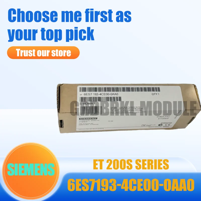 New Original SIEMENS 6ES7193-4CE00-0AA0 ET200S Terminal Module TM-E15C24-01
New Original SIEMENS 6ES7193-4CE00-0AA0 ET200S Terminal Module TM-E15C24-01