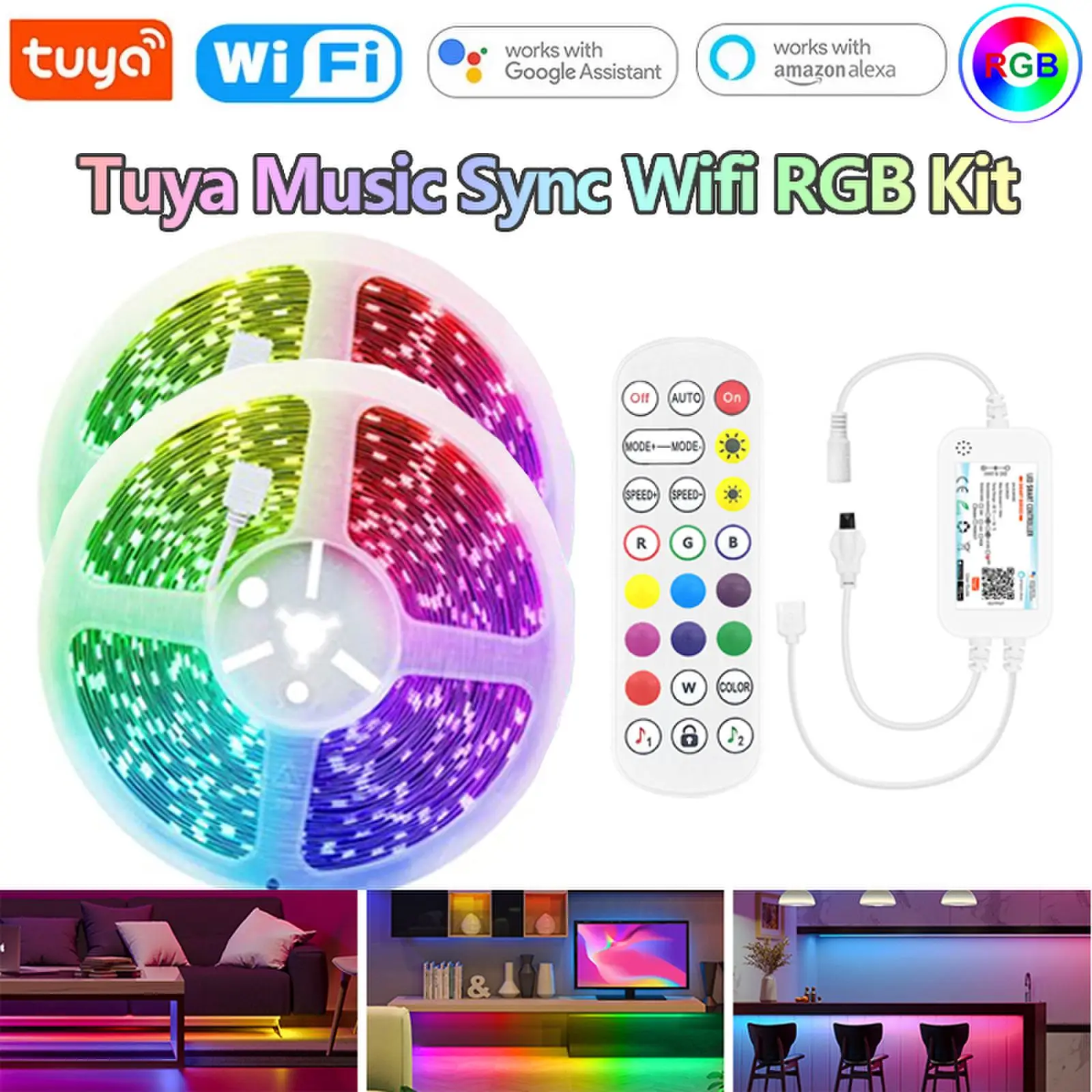 Bluetooth-Контроллер TUYA с поддержкой Wi-Fi и RGB-подсветкой, 12 в пост. Тока, 60 светодиодов/м
Bluetooth-Контроллер TUYA с поддержкой Wi-Fi и RGB-подсветкой, 12 в пост. Тока, 60 светодиодов/м