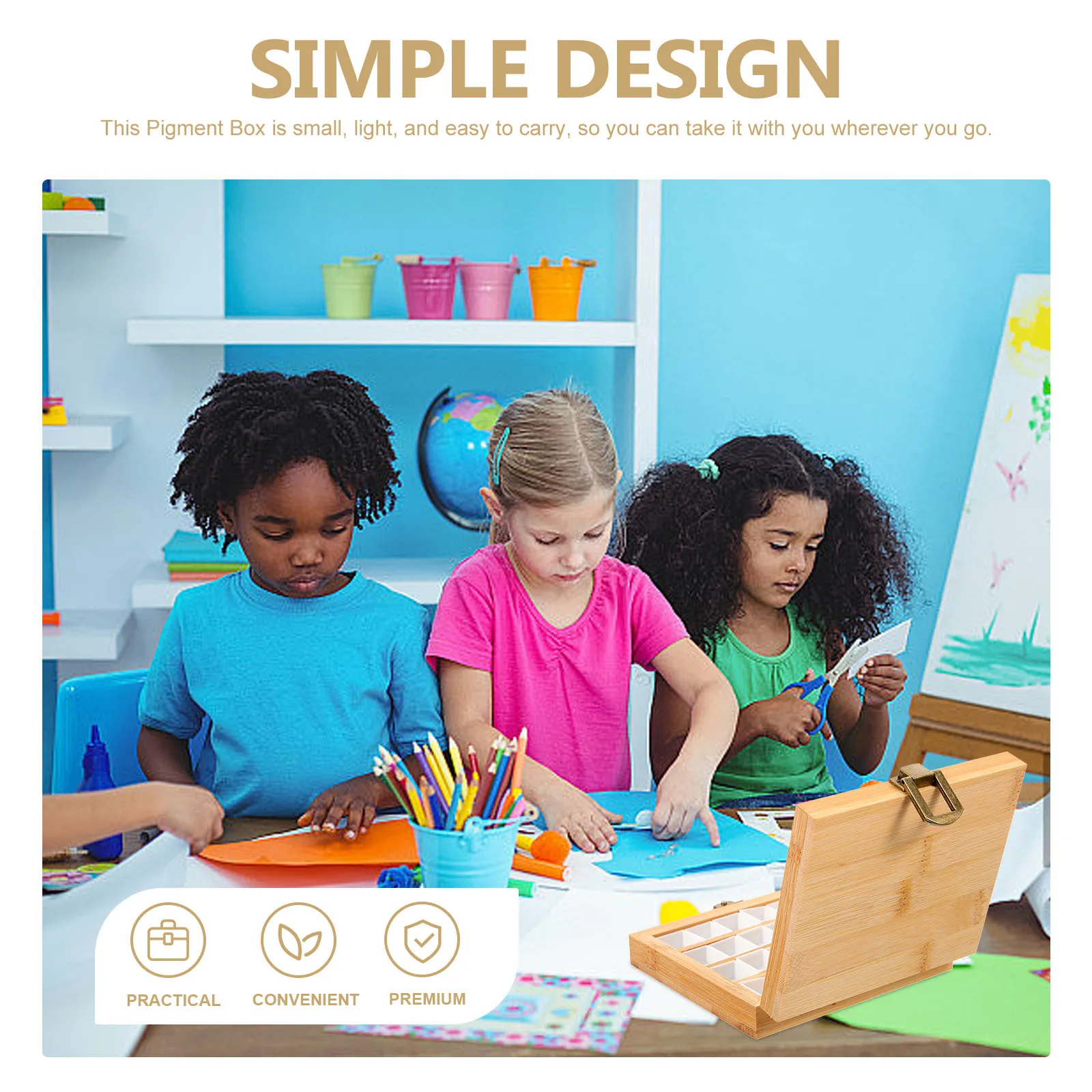 Wooden Pigment Box Lightweight Portable Watercolor Paint Box With Compartments For Outdoor Travel Art Painting Empty Color 
Wooden Pigment Box Lightweight Portable Watercolor Paint Box With Compartments For Outdoor Travel Art Painting Empty Color