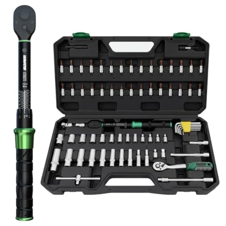 71pcs Bike Torque Wrench Set, Inch Pound Torque Wrench 1/4 Inch Drive, Bike Tool Kit, Bike Torque Wrench Set 1.1-25.9N.m Pro Bi
71pcs Bike Torque Wrench Set, Inch Pound Torque Wrench 1/4 Inch Drive, Bike Tool Kit, Bike Torque Wrench Set 1.1-25.9N.m Pro Bi