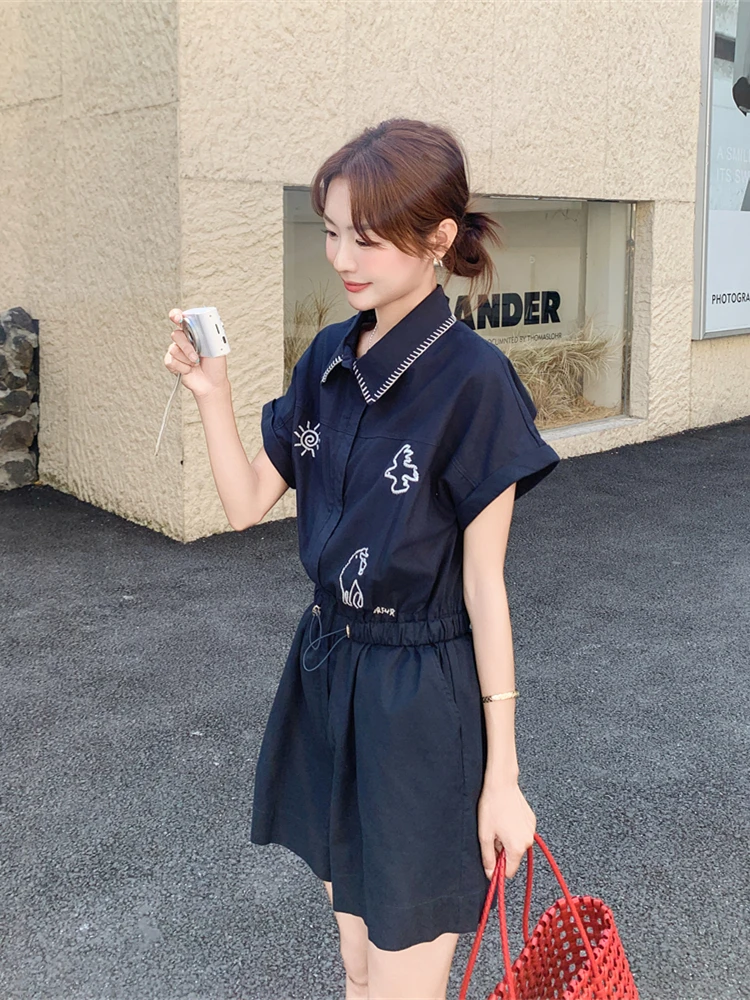 Casual Waist-Cinching One-Piece Summer Romper for Women High Waist Short Pants Thin Material Commute Style Pure E-Commerce Sale
Casual Waist-Cinching One-Piece Summer Romper for Women High Waist Short Pants Thin Material Commute Style Pure E-Commerce Sale