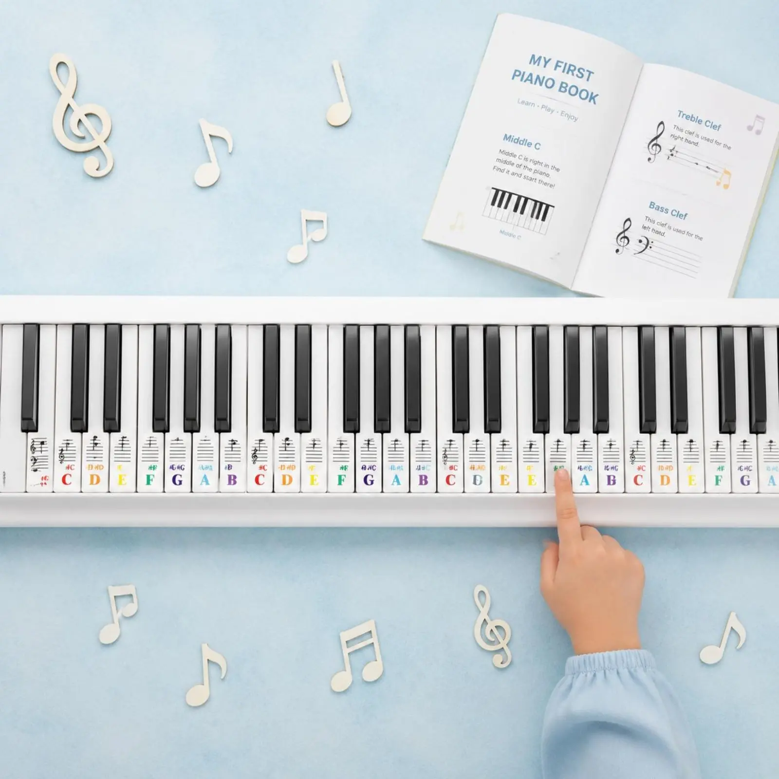 Piano Keyboard Labels Easy to Install Piano Key Notes Strip Music Learning Aid Beginner Friendly Education Accessories Removable
Piano Keyboard Labels Easy to Install Piano Key Notes Strip Music Learning Aid Beginner Friendly Education Accessories Removable