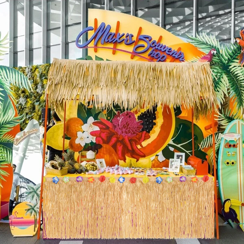 Hawaiian Table Skirt with Colorful Flower Accents Plastic Summer Tropical Hawaiian Events Luau Party Beach Celebrations Supplies
Hawaiian Table Skirt with Colorful Flower Accents Plastic Summer Tropical Hawaiian Events Luau Party Beach Celebrations Supplies