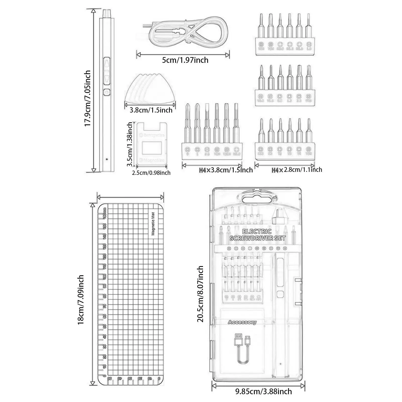 Mini Electric Screwdriver Set Repair Tool Set Portable Compact Rechargeable with
Mini Electric Screwdriver Set Repair Tool Set Portable Compact Rechargeable with