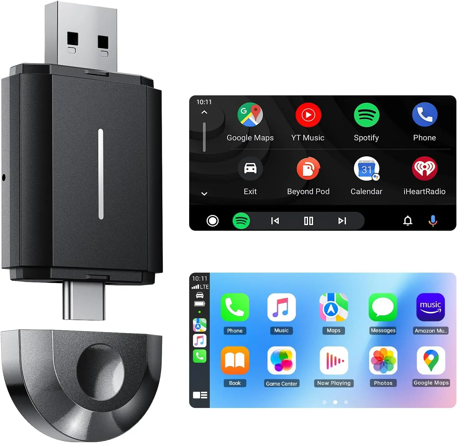 2 in 1 Wireless CarPlay Adapter Android Auto Wireless Adapter, Car Dongle Converts Wired to Wireless for Factory Wired Cars
2 in 1 Wireless CarPlay Adapter Android Auto Wireless Adapter, Car Dongle Converts Wired to Wireless for Factory Wired Cars