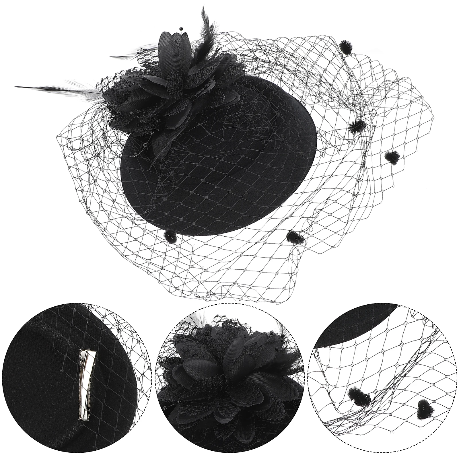 Black Vintage Flower Net Fascinators Hats Hat for Wedding Party Bridal Headwear Mesh Veil Pillbox Fascinator Hat
Black Vintage Flower Net Fascinators Hats Hat for Wedding Party Bridal Headwear Mesh Veil Pillbox Fascinator Hat
