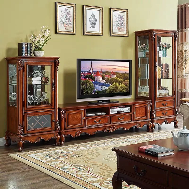 American solid wood TV wine cabinet combination simple living room audio-visual cabinet floor storage cabinet Eu
American solid wood TV wine cabinet combination simple living room audio-visual cabinet floor storage cabinet Eu