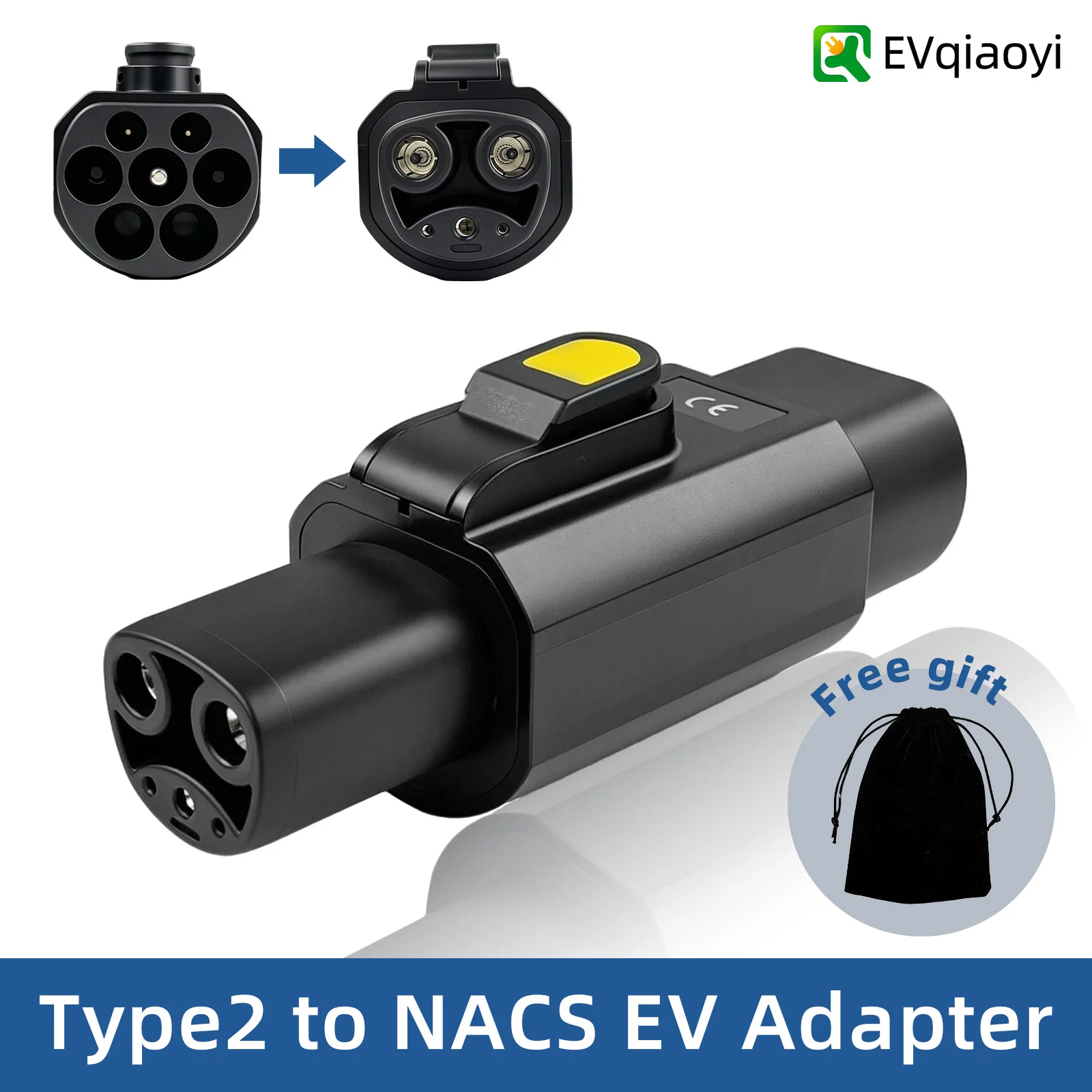 EVqiaoyi Type 2 to NACS EV Adapter 32A 7kW Converter Use Type 2 Chargers to Charge Tesla Vehicles for Tesla Model 3/Y/S/X
EVqiaoyi Type 2 to NACS EV Adapter 32A 7kW Converter Use Type 2 Chargers to Charge Tesla Vehicles for Tesla Model 3/Y/S/X