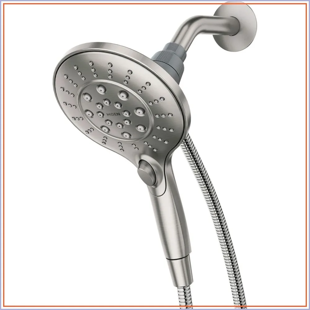 6-Function 5.5-Inch Removable Handheld Showerhead with Magnetic Docking System