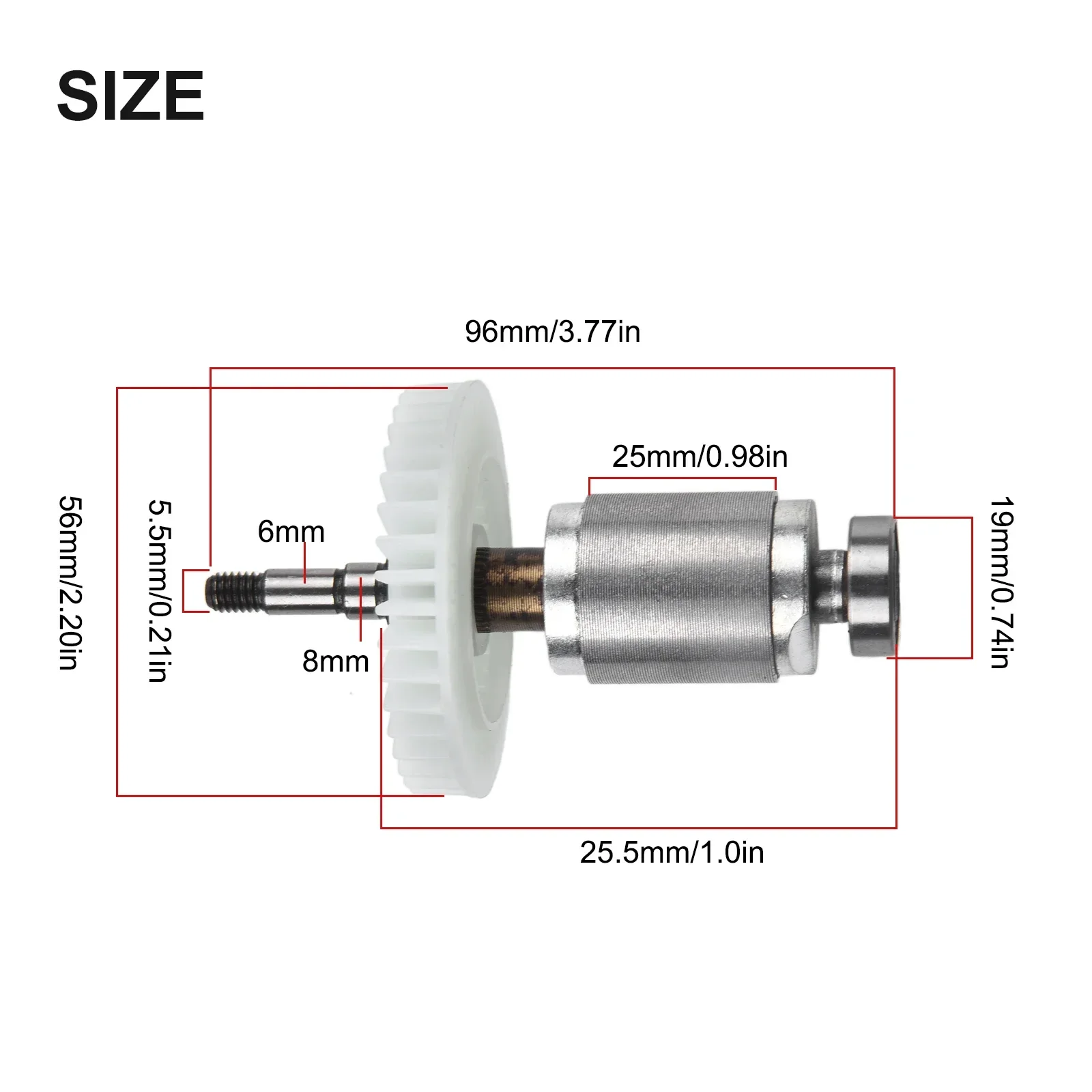 1pc For Dayi Lithium Battery Angle Grinder Armature Motor Accessories 96*56mm Metal Power Tools Accessories
1pc For Dayi Lithium Battery Angle Grinder Armature Motor Accessories 96*56mm Metal Power Tools Accessories