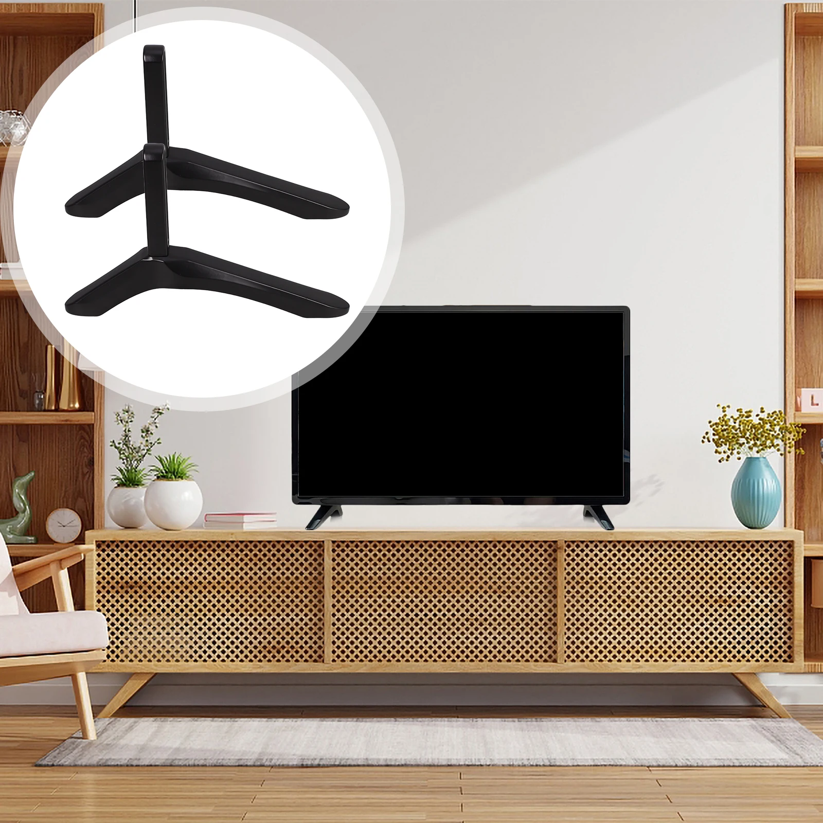 1 set Universal Stand Riser Slim Black Support for 20-55mm TVs Stable Triangle Base 45kg Capacity Mounting Bracket
1 set Universal Stand Riser Slim Black Support for 20-55mm TVs Stable Triangle Base 45kg Capacity Mounting Bracket