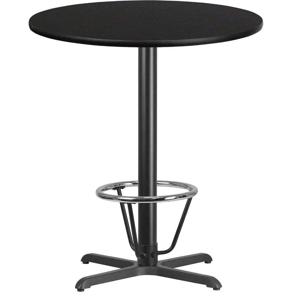 36'' Round Black Laminate Table Top with 30'' x 30'' Bar Height Table Base and Foot Ring
36'' Round Black Laminate Table Top with 30'' x 30'' Bar Height Table Base and Foot Ring