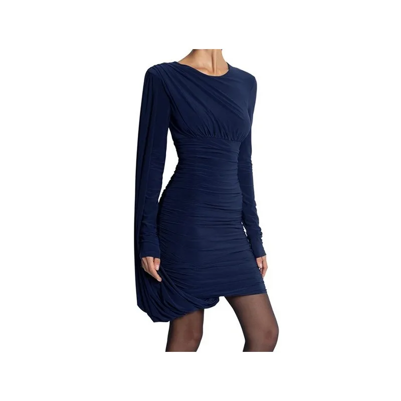 2026 Spring and Summer Solid Color Long-sleeved Pleated Hip-wrapped Short Women's Dress
2026 Spring and Summer Solid Color Long-sleeved Pleated Hip-wrapped Short Women's Dress