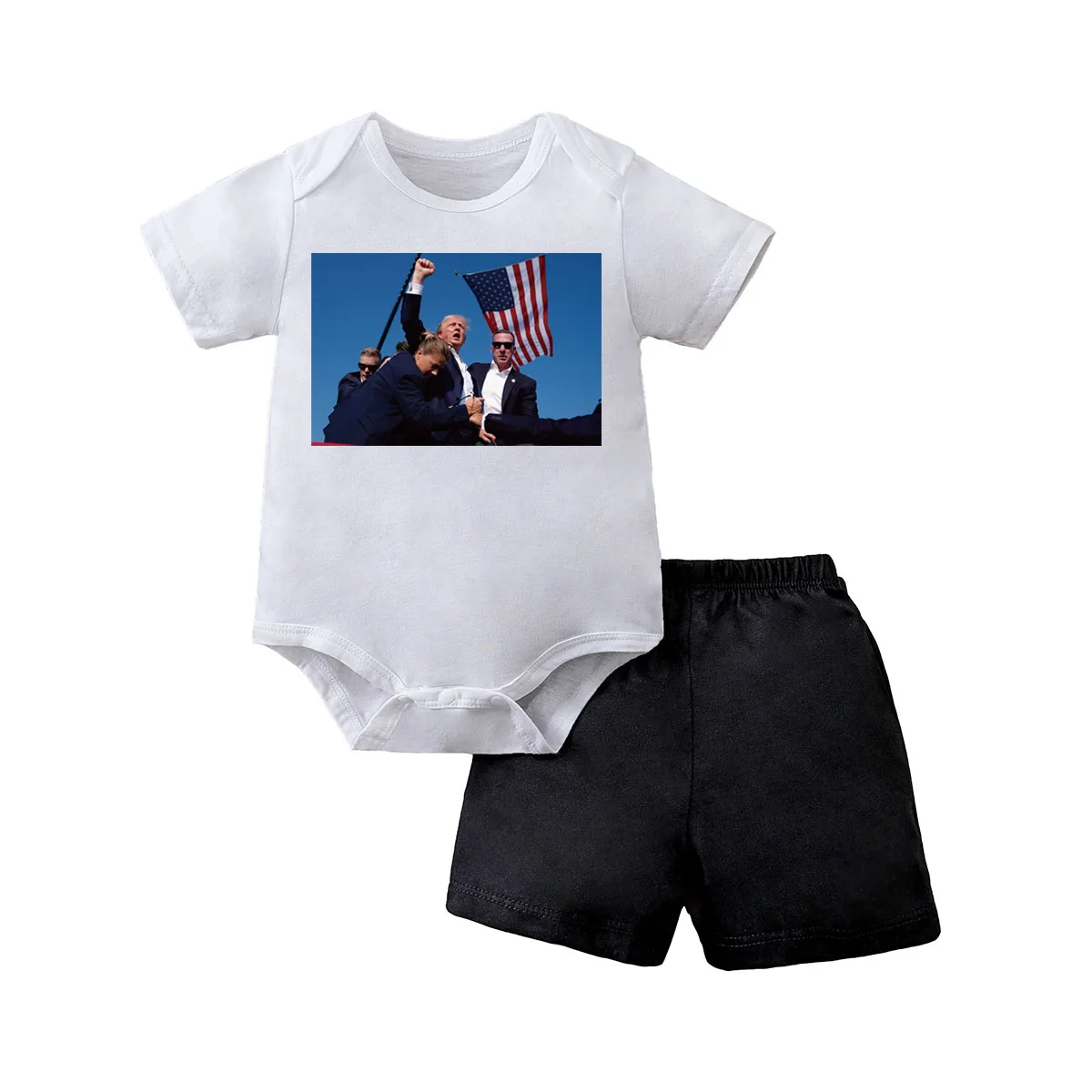 IURNXB Newborn Baby Boy 2PCS Suit Set 2024 Trump Expression Printed Short Sleeve Bodysuit+Shorts Cute Infant Summer Wear 0-12M
IURNXB Newborn Baby Boy 2PCS Suit Set 2024 Trump Expression Printed Short Sleeve Bodysuit+Shorts Cute Infant Summer Wear 0-12M