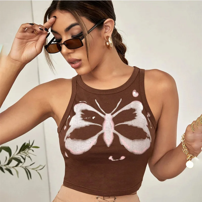 Printed Sleeveless Graphic T Shirts Y2k Aesthetic Clothes Crop Top Streetwear Tanks
Printed Sleeveless Graphic T Shirts Y2k Aesthetic Clothes Crop Top Streetwear Tanks