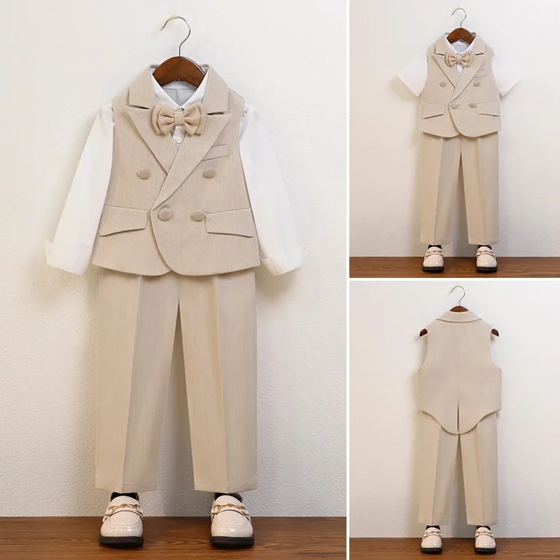 Toddler Birthday Suit Khaki British Boys School Uniform Handsome Flower Child Weddings Blazers Set Gentleman Performance Outfits
Toddler Birthday Suit Khaki British Boys School Uniform Handsome Flower Child Weddings Blazers Set Gentleman Performance Outfits