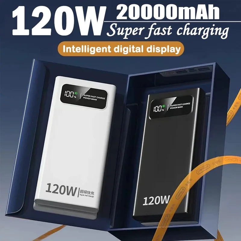 20000 мАч сверхбольшая емкость Power Bank 120 Вт сверхбыстрая зарядка портативный аккумулятор с цифровым дисплеем для iPhone Samsung Huawei
20000 мАч сверхбольшая емкость Power Bank 120 Вт сверхбыстрая зарядка портативный аккумулятор с цифровым дисплеем для iPhone Samsung Huawei