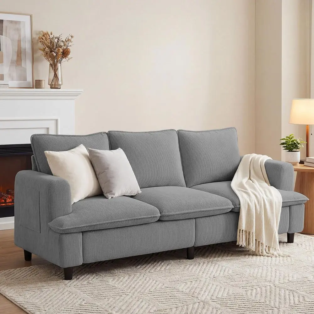 3 Seater Couch, 83 Comfy Corduroy Sofa with Deep Seat, Modern Sofa Couch for Living Room, Office, Bedroom, Apartment Pillows no
3 Seater Couch, 83 Comfy Corduroy Sofa with Deep Seat, Modern Sofa Couch for Living Room, Office, Bedroom, Apartment Pillows no
