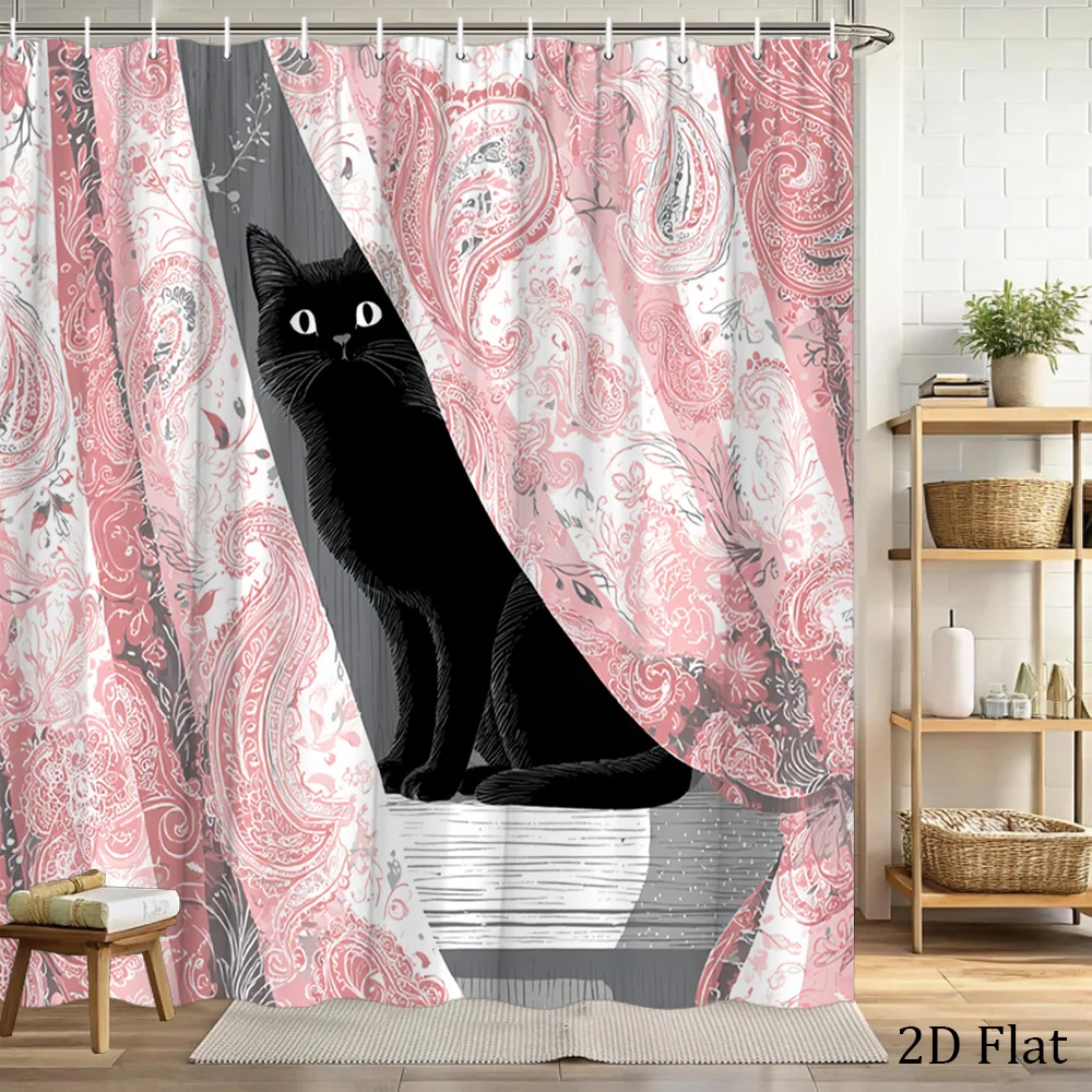 Black Cat Floral Paisley Shower Curtain Waterproof Bathroom Decor Liner 180x180cm Curtain for Modern Bathrooms Boho Style
Black Cat Floral Paisley Shower Curtain Waterproof Bathroom Decor Liner 180x180cm Curtain for Modern Bathrooms Boho Style