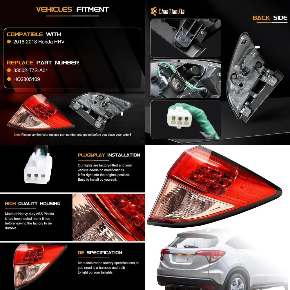 2016-2018 Honda HR-V Right Side Tail Light Assembly, Replacement for 33502-T7S-A01
2016-2018 Honda HR-V Right Side Tail Light Assembly, Replacement for 33502-T7S-A01