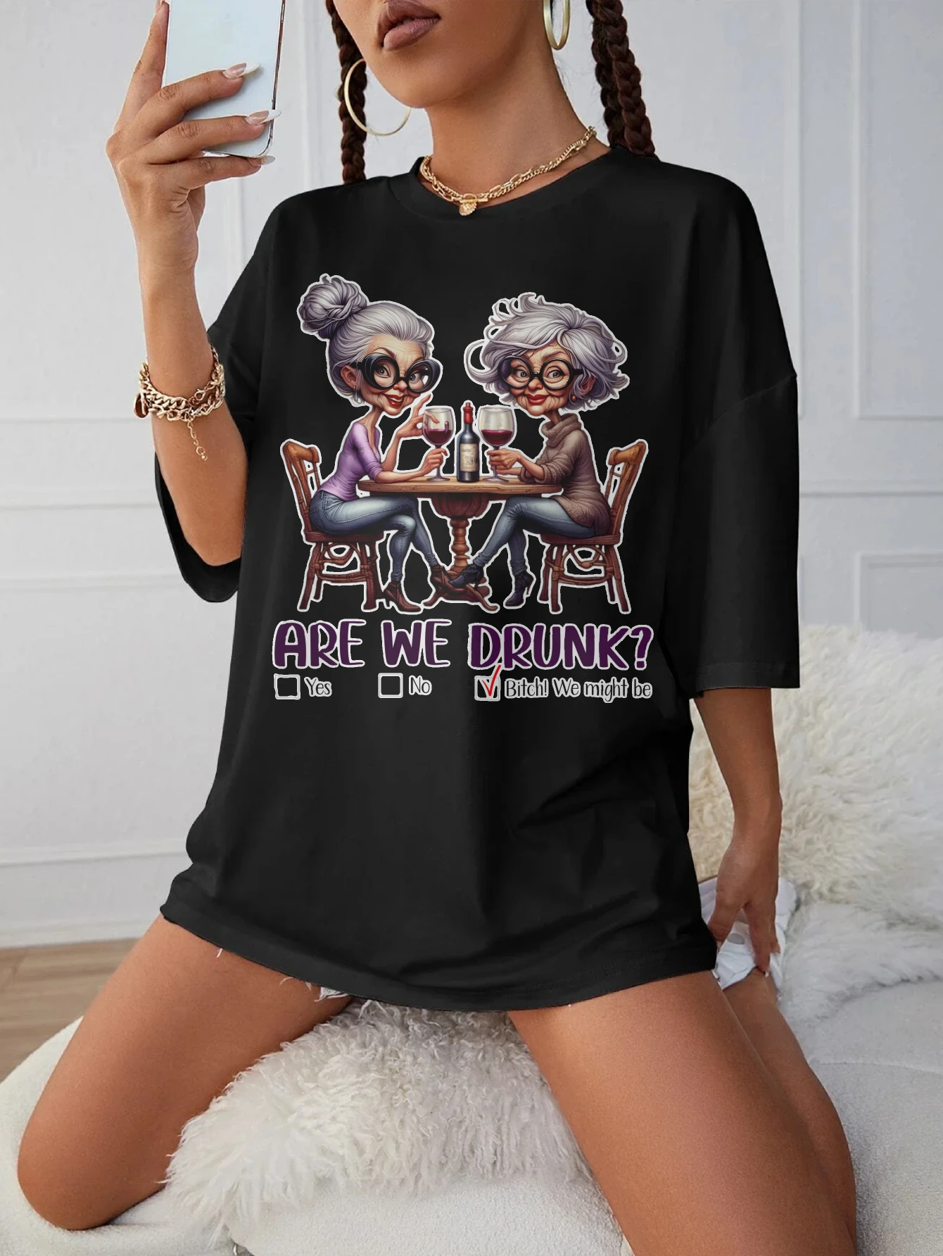 are we drunk Maternity Wear for Women Black Loose Fit Round Neck T-Shirt Comfortable for Late Pregnancy
are we drunk Maternity Wear for Women Black Loose Fit Round Neck T-Shirt Comfortable for Late Pregnancy