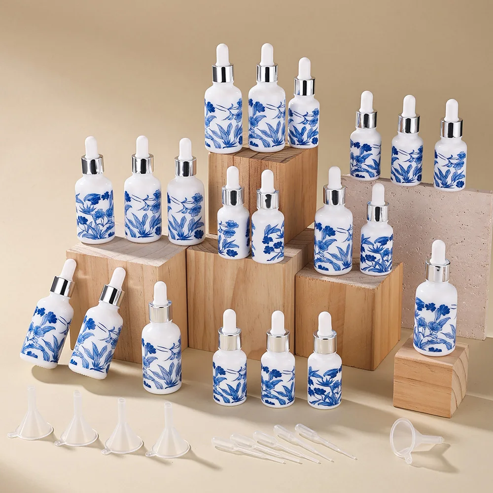 10pcs 15ml/30ml Blue & White Porcelain Essential Oil Dropper Bottles with 5 Funnels & 5 Dropper Leakproof Travel-Friendly Design
10pcs 15ml/30ml Blue & White Porcelain Essential Oil Dropper Bottles with 5 Funnels & 5 Dropper Leakproof Travel-Friendly Design