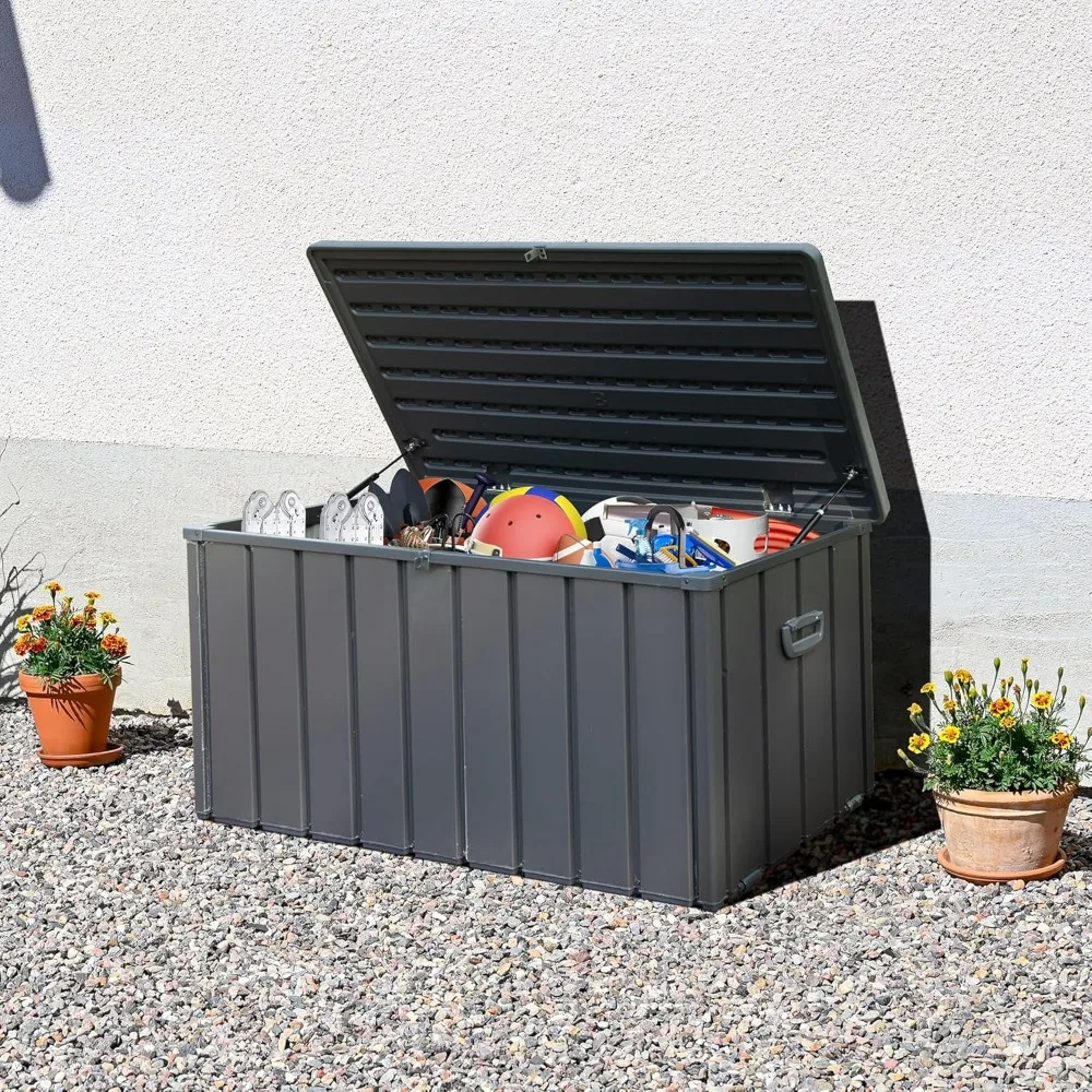Domi Outdoor Deck Box 100 Gallon, Waterproof Lockable Steel Outdoor Storage Container with Resin Lid for Outside Cushions, Garde
Domi Outdoor Deck Box 100 Gallon, Waterproof Lockable Steel Outdoor Storage Container with Resin Lid for Outside Cushions, Garde
