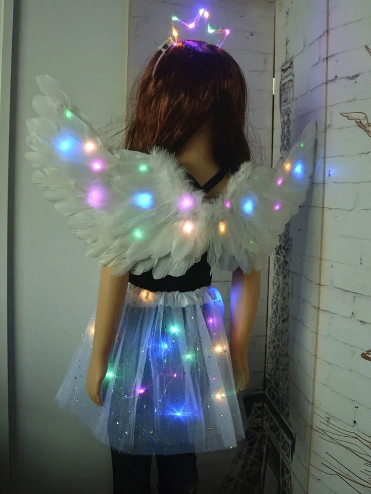 Fairy Angle Luminous Costumes Light Up Headband Feather Wing Halo Rings Crown Led Skirt Birthday Wedding Halloween Party Favors
Fairy Angle Luminous Costumes Light Up Headband Feather Wing Halo Rings Crown Led Skirt Birthday Wedding Halloween Party Favors