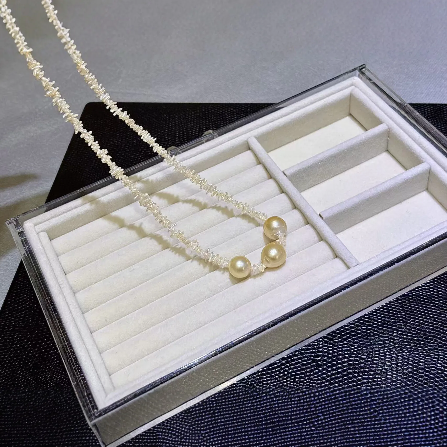 3mm,9mm Natural Seawater Baroque Pearl Necklace, S925 Silver Clasp Irregular Chip Pearls Match Large Round Golden Pearls
3mm,9mm Natural Seawater Baroque Pearl Necklace, S925 Silver Clasp Irregular Chip Pearls Match Large Round Golden Pearls