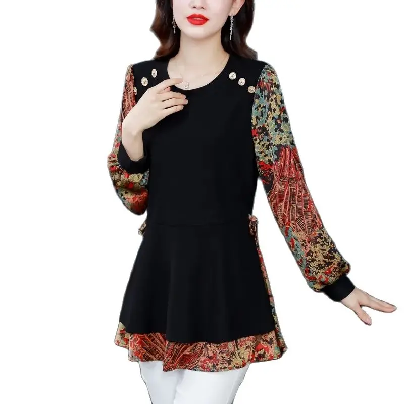Chiffon Shirt Women's 2023 Spring Autumn New Loose Fake Two-Piece Stitching Fashion Printed Top Cover Belly Thin Shirt Women
Chiffon Shirt Women's 2023 Spring Autumn New Loose Fake Two-Piece Stitching Fashion Printed Top Cover Belly Thin Shirt Women