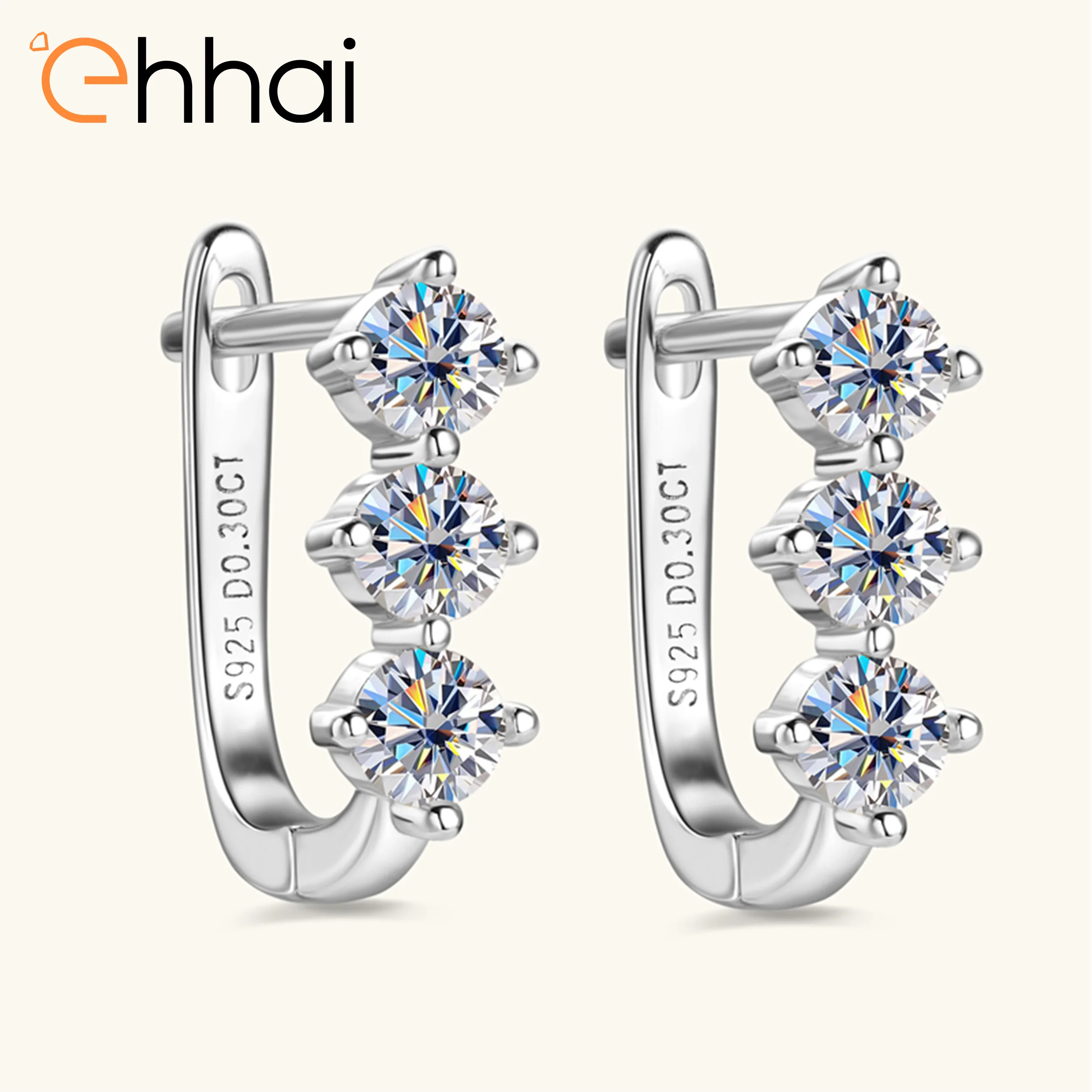 Ehhai Certified 3mm Moissanite U-shaped Hoop Earrings for Women 925 Sterling Silver Huggie Earring Fine Jewelry Gift Pendientes
Ehhai Certified 3mm Moissanite U-shaped Hoop Earrings for Women 925 Sterling Silver Huggie Earring Fine Jewelry Gift Pendientes