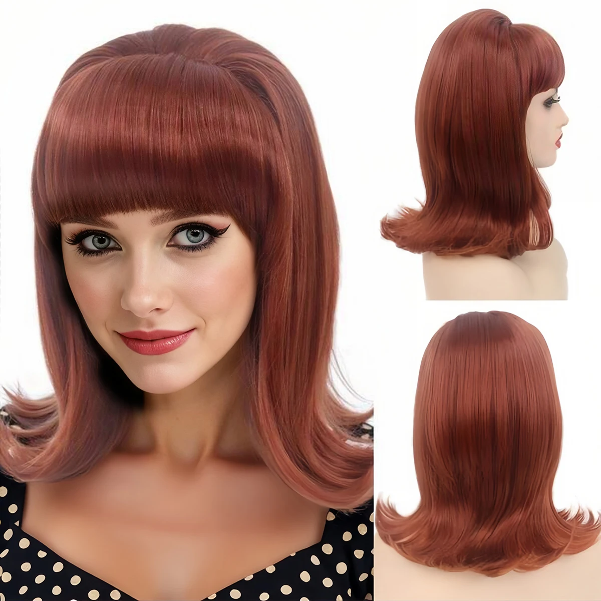 Vintage Full Bangs Medium-Length Synthetic Wig, Multi-Color Options, Straight Bangs with Flipped Ends, Perfect for Daily Commute
Vintage Full Bangs Medium-Length Synthetic Wig, Multi-Color Options, Straight Bangs with Flipped Ends, Perfect for Daily Commute