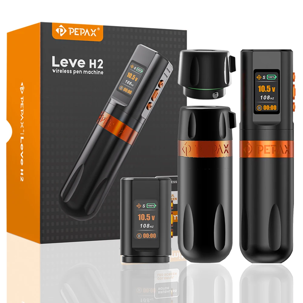 PEPAX H2 Wireless Tattoo Pen Machine 2PCS 2000mAh Battery Brushless Motor Machine Pen for Tattoo Artist 3.5/4.2/5.0MM Strokes
PEPAX H2 Wireless Tattoo Pen Machine 2PCS 2000mAh Battery Brushless Motor Machine Pen for Tattoo Artist 3.5/4.2/5.0MM Strokes