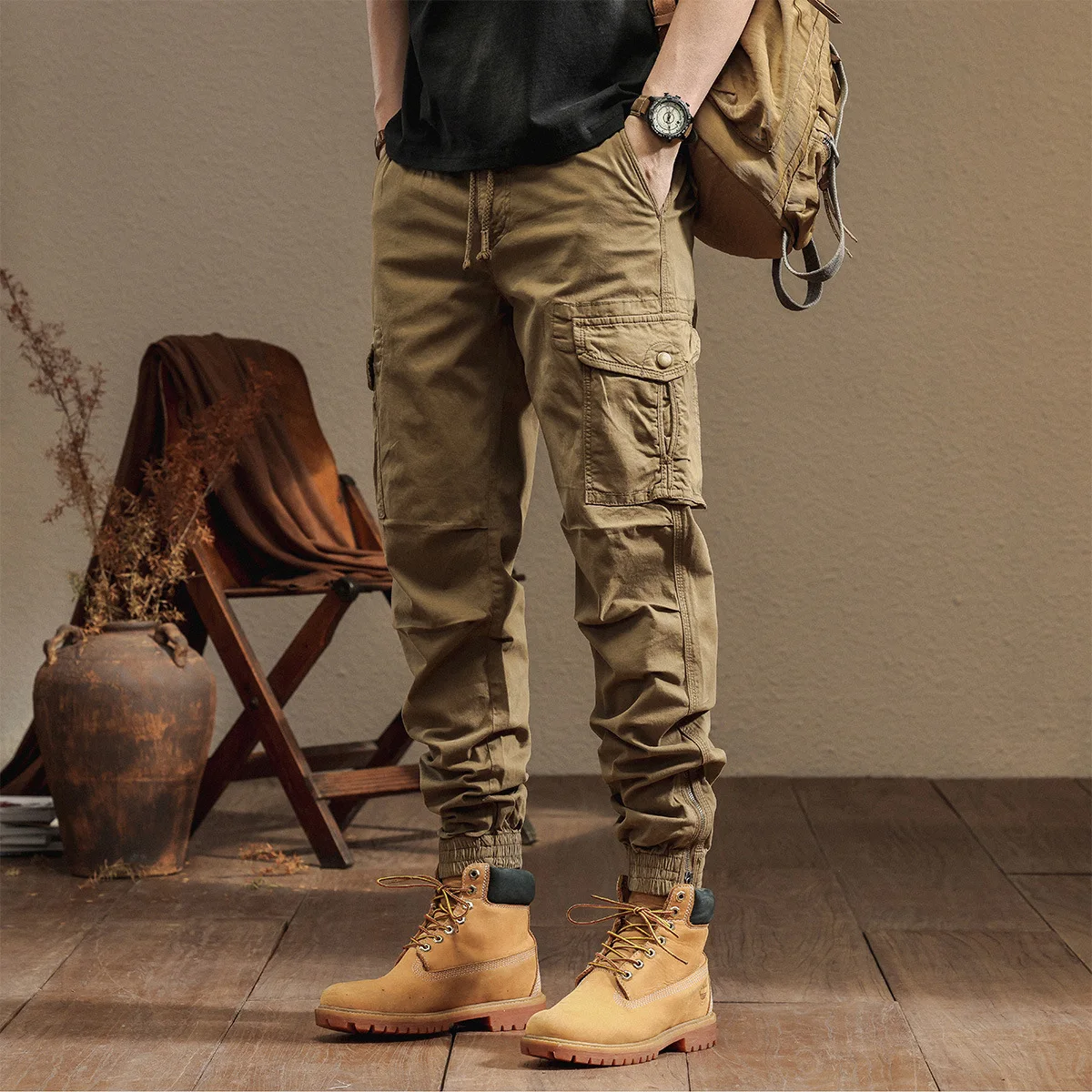 Mens Elastic Waist Cargo Pants -military 6 Pocket Tactical Zipper Joggers Casual Workwear Trousers For Men Streetwear
Mens Elastic Waist Cargo Pants -military 6 Pocket Tactical Zipper Joggers Casual Workwear Trousers For Men Streetwear