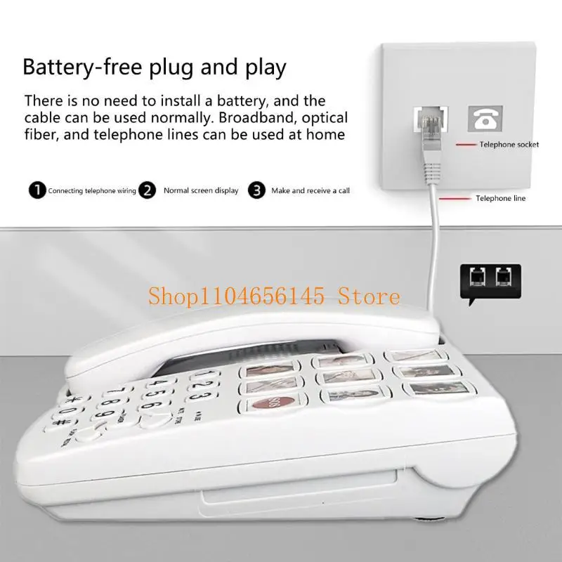 652F Clear Sound White Landline Phone Telephone With Big Buttons, Hands
652F Clear Sound White Landline Phone Telephone With Big Buttons, Hands