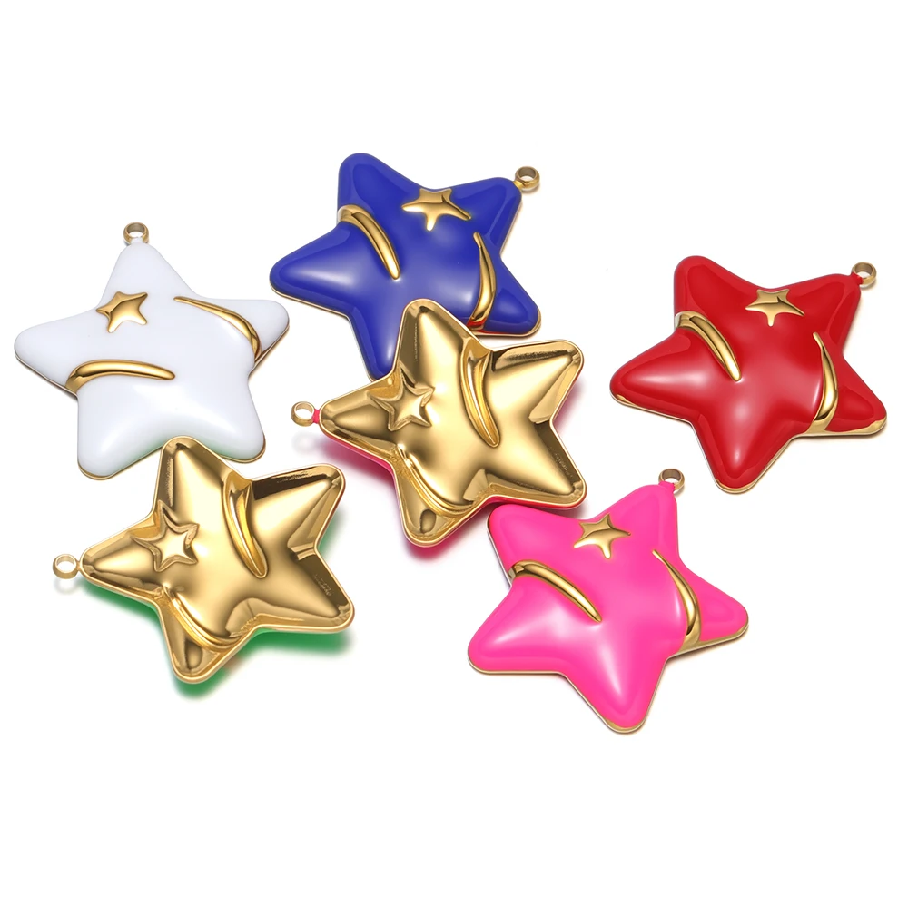5pcs Stainless Steel Enamel Lucky Star Charms for DIY Women Jewelry Necklace Pendant Supplies Bracelets Findings Earrings Making
5pcs Stainless Steel Enamel Lucky Star Charms for DIY Women Jewelry Necklace Pendant Supplies Bracelets Findings Earrings Making