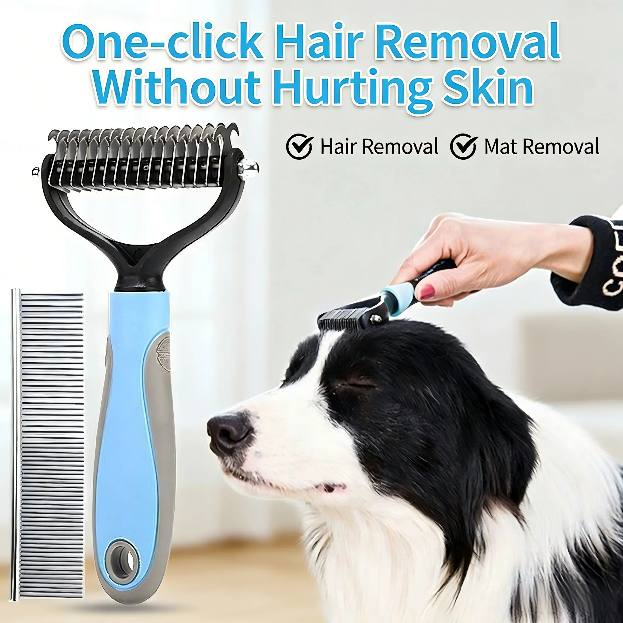 Pet Dematting Comb Double-sided Stainless Steel Dog Cat Grooming Brush Deshedding Tool for Tangled Hair
Pet Dematting Comb Double-sided Stainless Steel Dog Cat Grooming Brush Deshedding Tool for Tangled Hair