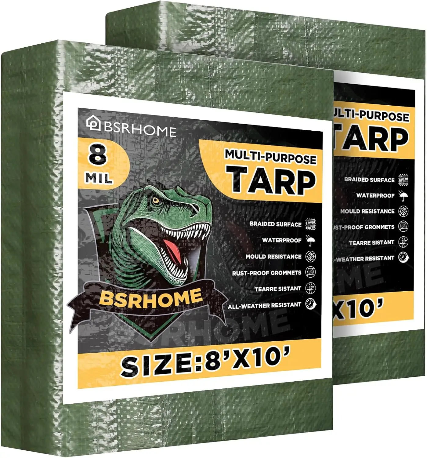 Waterproof Tarps 8x10 Feet, Heavy Duty 8 Mil Thick Green Tarp Cover with Rustproof Aluminum Grommets, Outdoor Tent Cover for
Waterproof Tarps 8x10 Feet, Heavy Duty 8 Mil Thick Green Tarp Cover with Rustproof Aluminum Grommets, Outdoor Tent Cover for