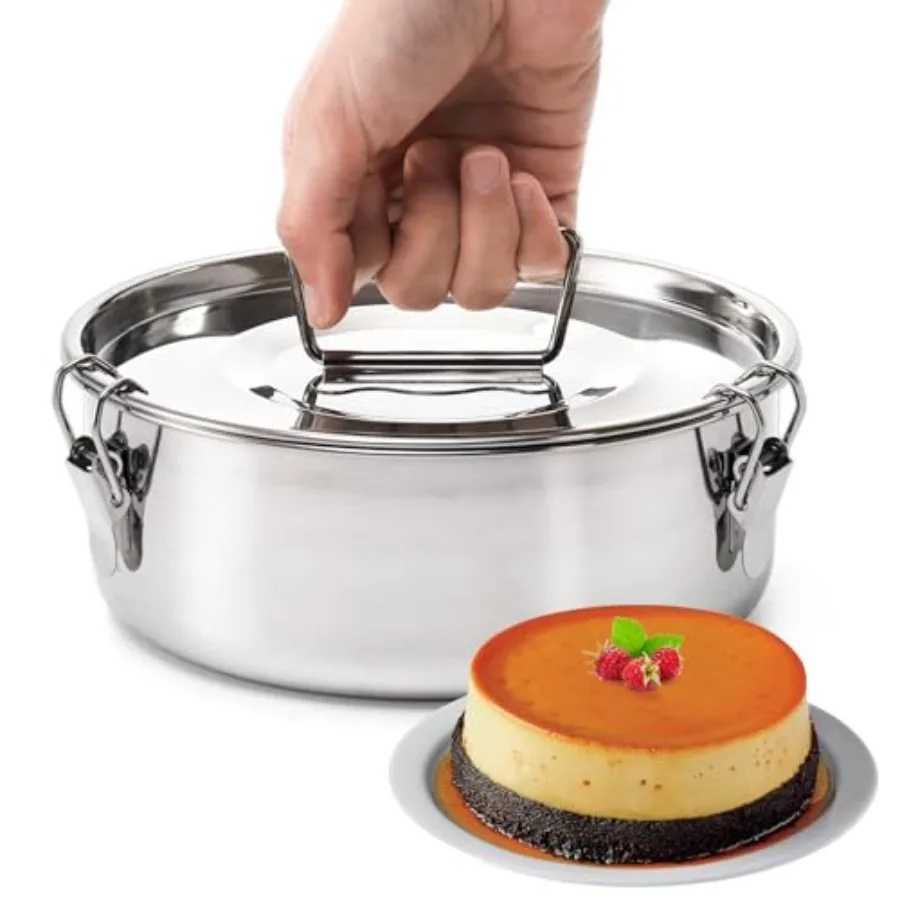 18/8 Stainless Steel Flan Mold 65 Oz Flan Pan with Lid and Handle Flanera Flan Maker Mold Compatible with 6 Quart Instant Pot
18/8 Stainless Steel Flan Mold 65 Oz Flan Pan with Lid and Handle Flanera Flan Maker Mold Compatible with 6 Quart Instant Pot