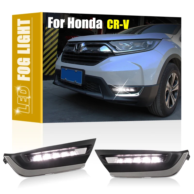 2Pcs Chrome Bezel Clear Lens Front LED Corner Fog Lamp Assembly White Fog Light For Honda CR-V CRV 2017 2018
2Pcs Chrome Bezel Clear Lens Front LED Corner Fog Lamp Assembly White Fog Light For Honda CR-V CRV 2017 2018