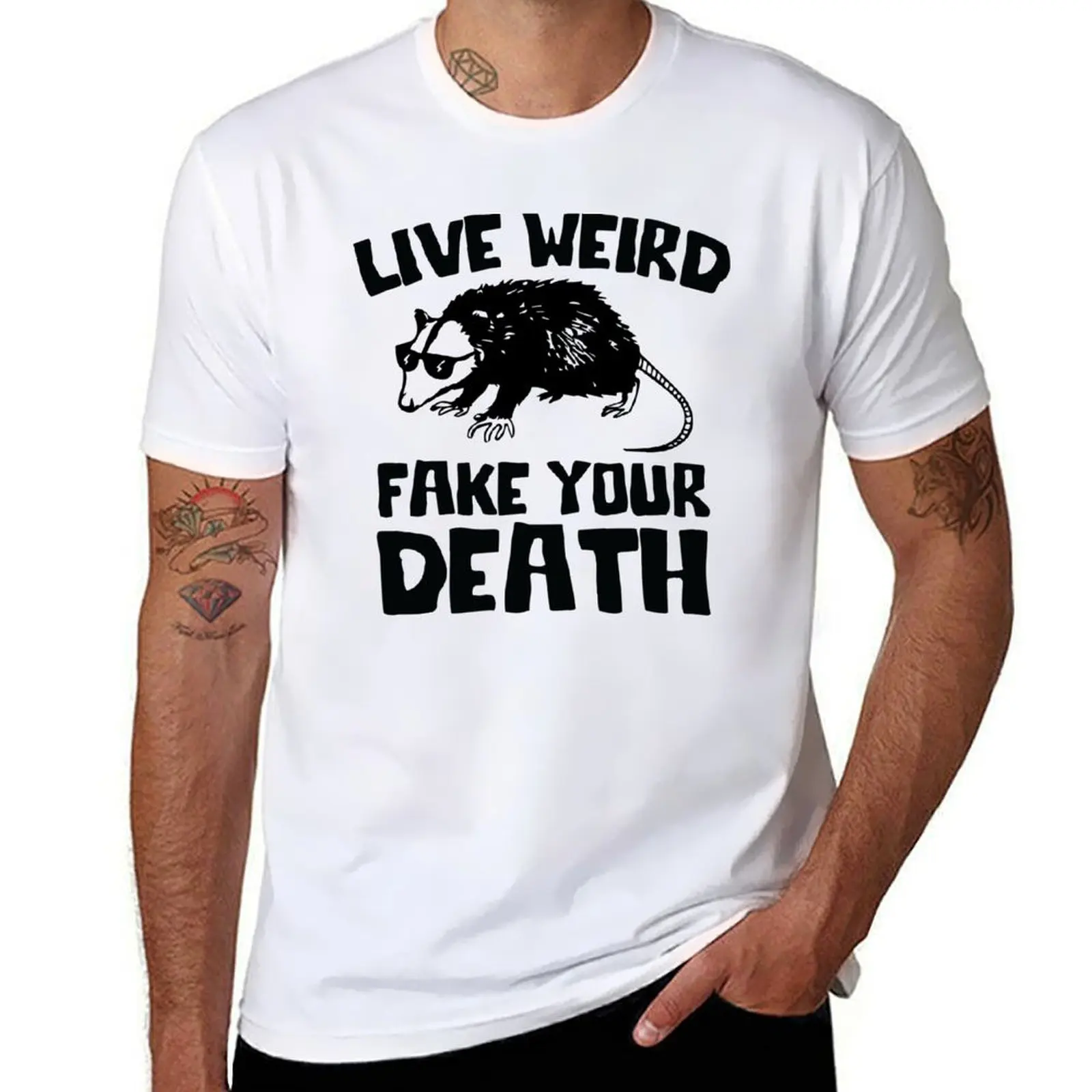 Live Weird Fake Your Death, Funny opossum quote T-Shirt t shirts for man pack white t shirt man casual T-Shirt
Live Weird Fake Your Death, Funny opossum quote T-Shirt t shirts for man pack white t shirt man casual T-Shirt